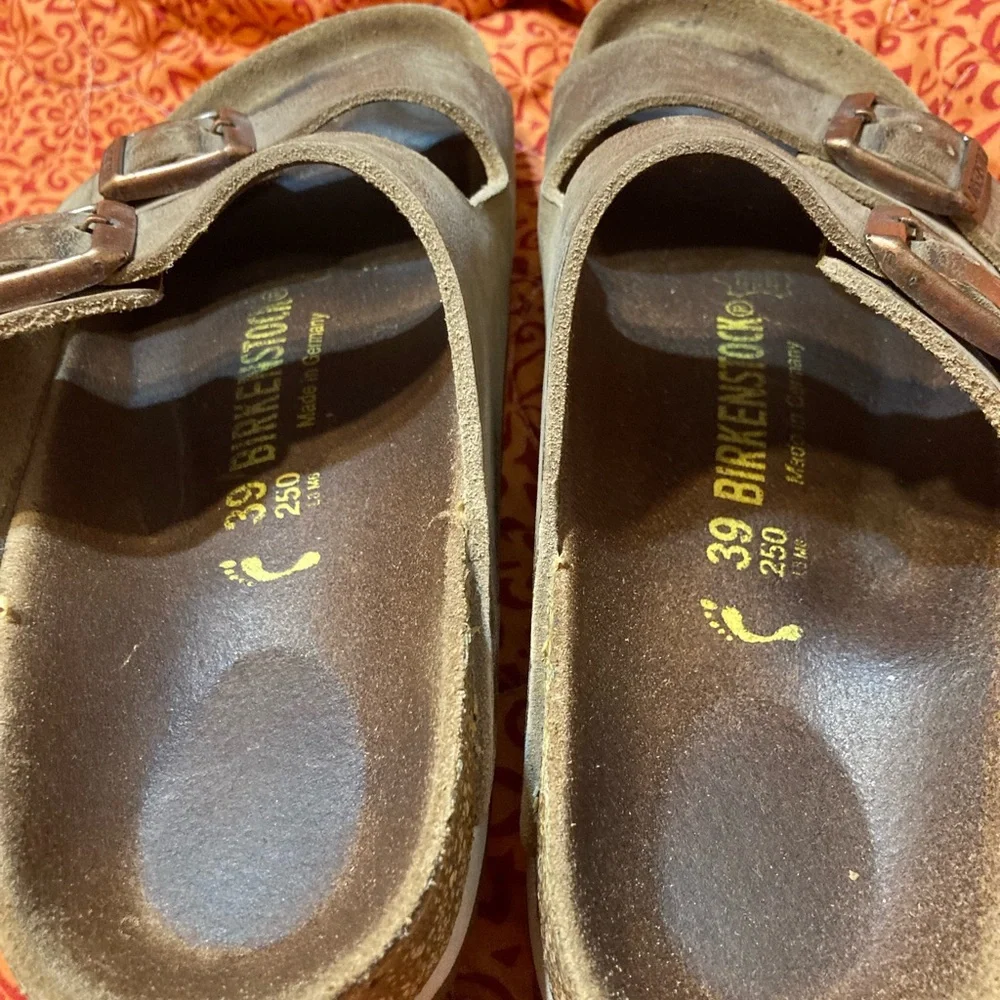 Birkenstock Tan Leather Sandals - Picture 9 of 10